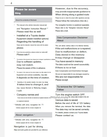 toyota gr yaris 2020 2021 2022 2023 & 2024 navigation & multimedia system manual (jdm)